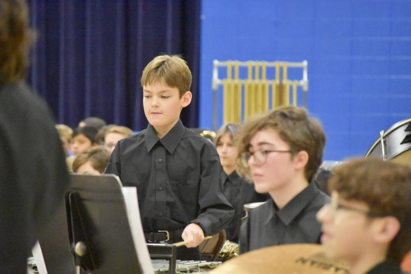 Percussionists at the fall band concert